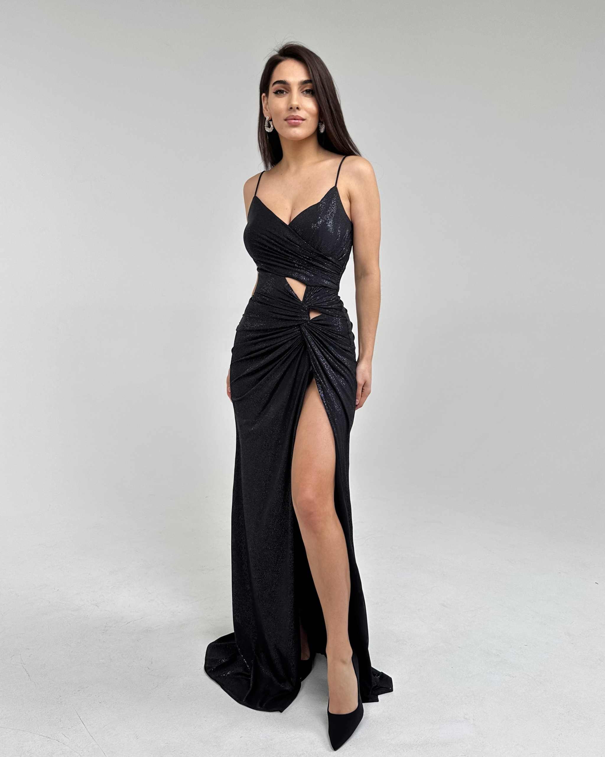 Robe Noire Cocktail Taille 12 - Style Bodycon Longueur Genoux - Brillante/étincelante - Occasion TB