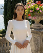 Robe de mariée trapèze simple et élégante