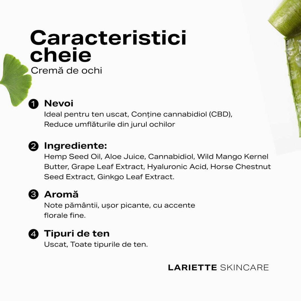 Crème contour des yeux à 1 % de cannabidiol, 15 ml